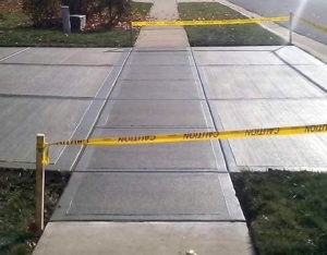 New sidewalk from concrete in Fishers, Indiana